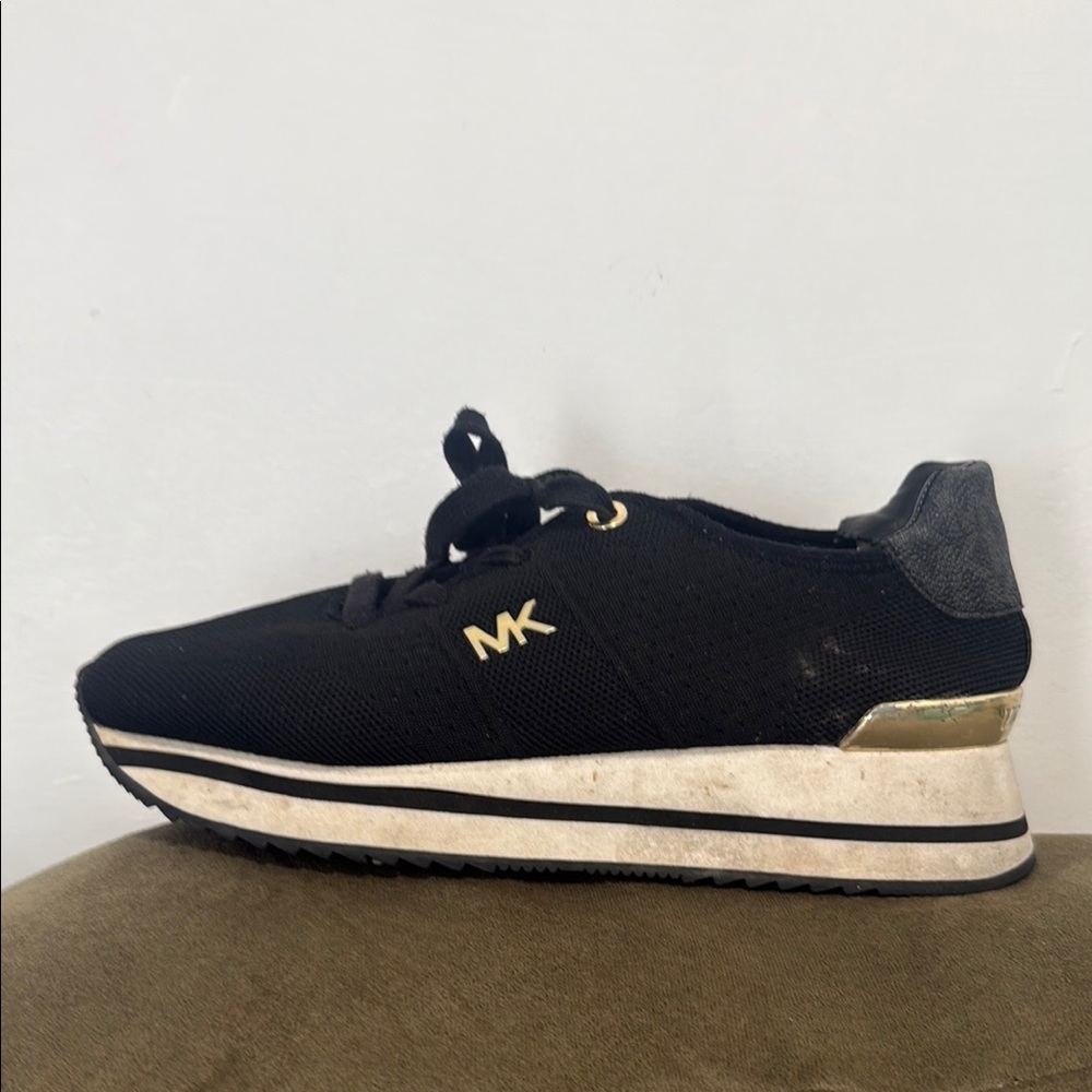 Michael Kors Black Sneakers with Gold Details